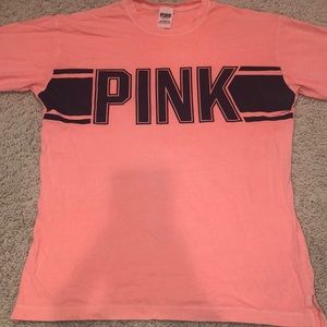 Peach and navy blue PINK t-shirt!